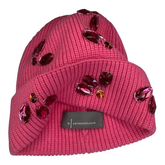 Anthropologie Coral Florette Embellished Beanie - NWOT - Picture 3 of 5